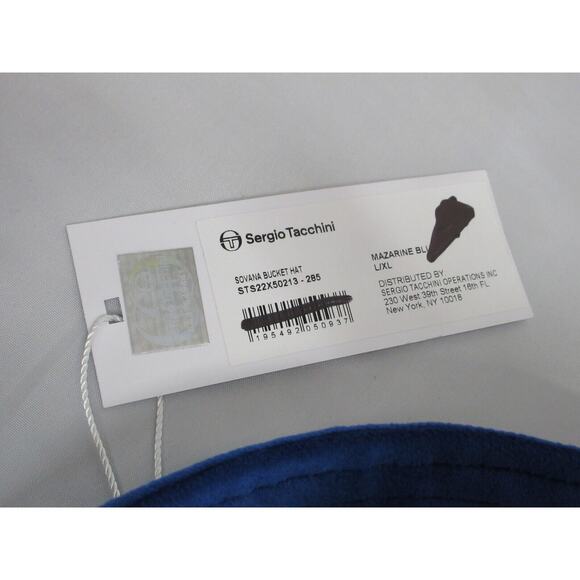 NWT Sergio Tacchini Sovana Mazarine Blue Velour Men's Bucket Hat - Picture 3 of 16